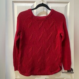 Red Cable Knit Sweater